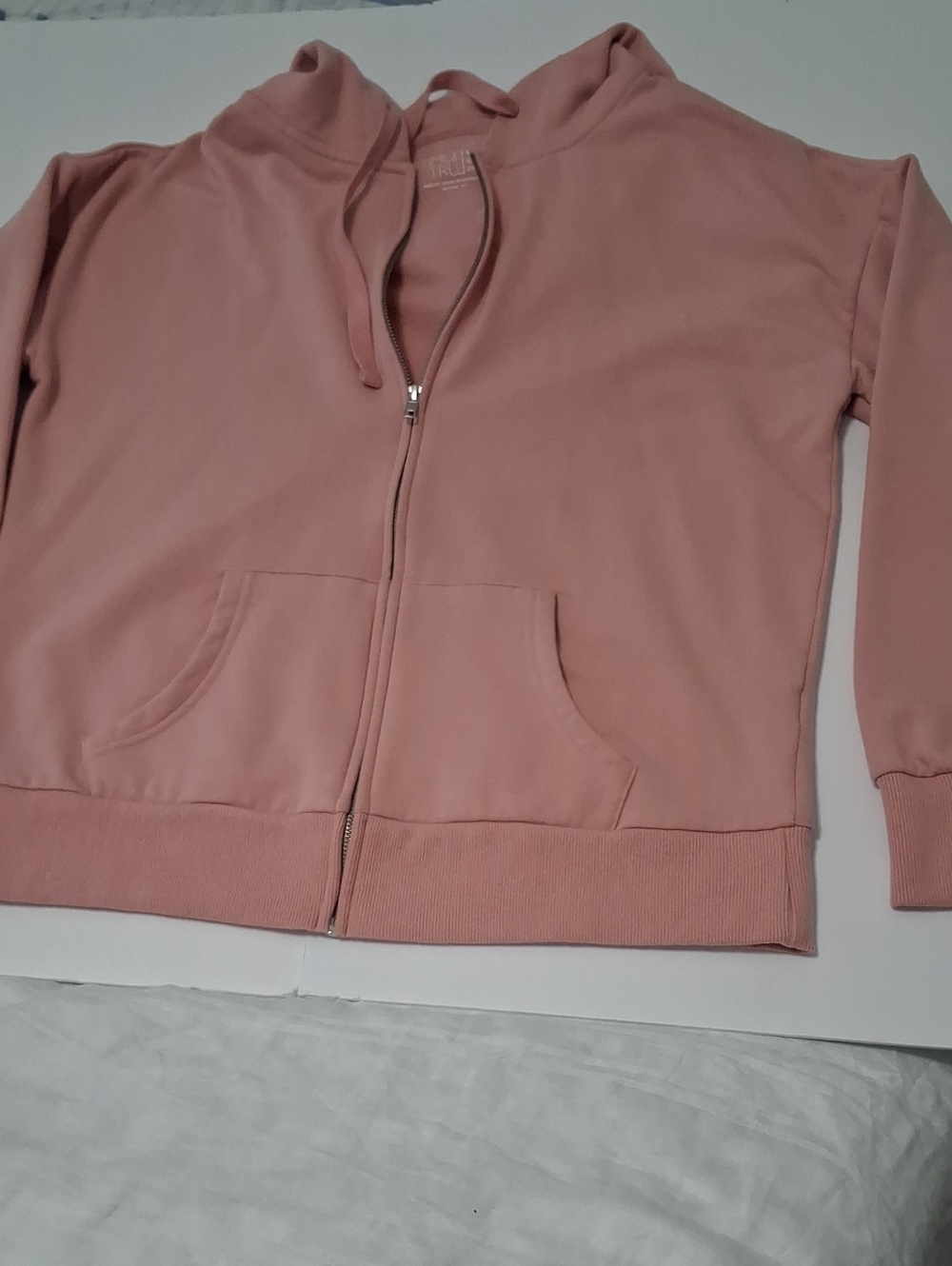 Time And True Women's Zip-Up Hoodie Jacket in Dusty Rose, Size L